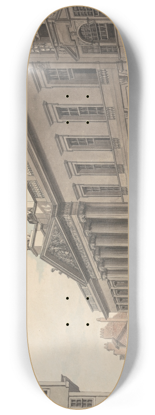 Thomas Malton the Younger - East India House 8.25 inch art skate deck