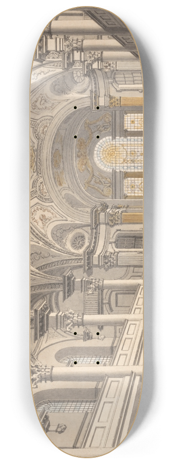 Thomas Malton the Younger - St. Martin-in-the-Fields, Interior 8.25 inch art skate deck