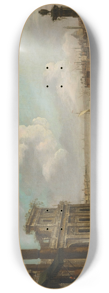 Thomas Patch - A capriccio of a Mediterranean port 8.25 inch art skate deck