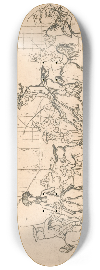 Thomas Rowlandson - A riding house 8.25 inch art skate deck
