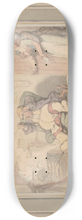 Thomas Rowlandson - The disaster 8.25 inch art skate deck