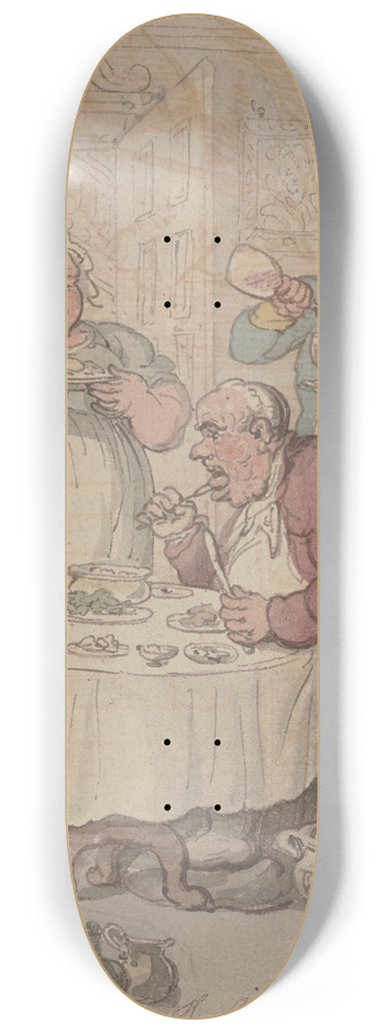 Thomas Rowlandson - The glutton 8.25 inch art skate deck