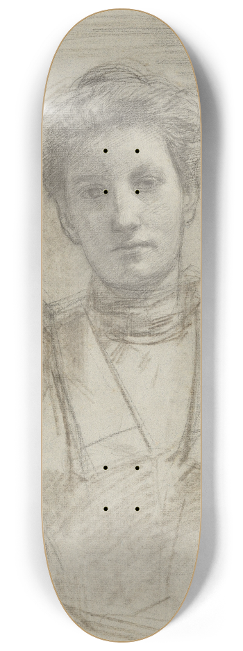 August Alleb - Portret van een vrouw, ten halven lijve 8.25 inch art skate deck