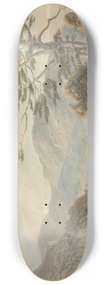 Thomas Sunderland - Landscape; Trees, Lakes and Mountains, Lake District 8.25 inch art skate deck