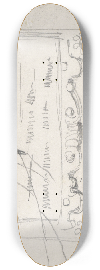 August Alleb - Schetsblad met ornamentstudies 8.25 inch art skate deck