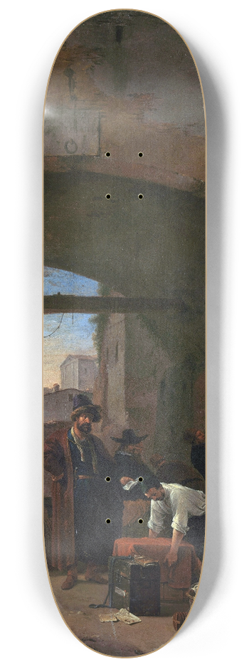 Thomas Wijck - View of a Levantine Port 8.25 inch art skate deck