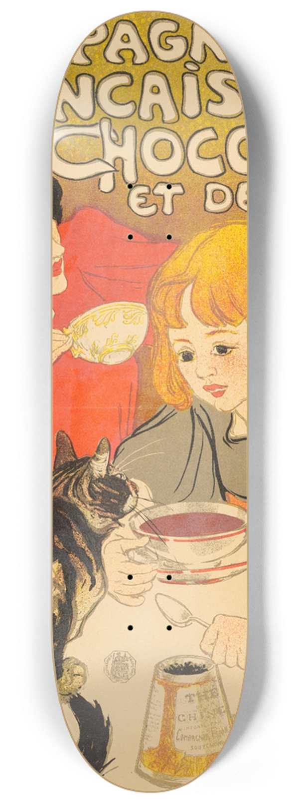Thophile Alexandre Steinlen - Compagnie Franaise des Chocolats et des Ths 8.25 inch art skate deck