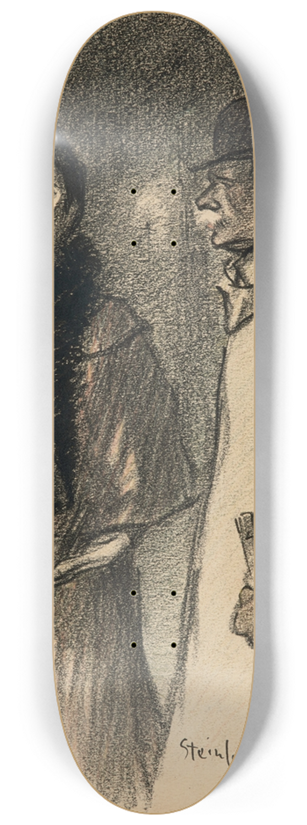 Thophile Alexandre Steinlen - Conversation dans la rue le soir 8.25 inch art skate deck