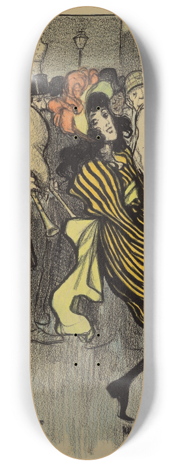 Thophile Alexandre Steinlen - Danseuse cossaise dans une rue de Londres 8.25 inch art skate deck