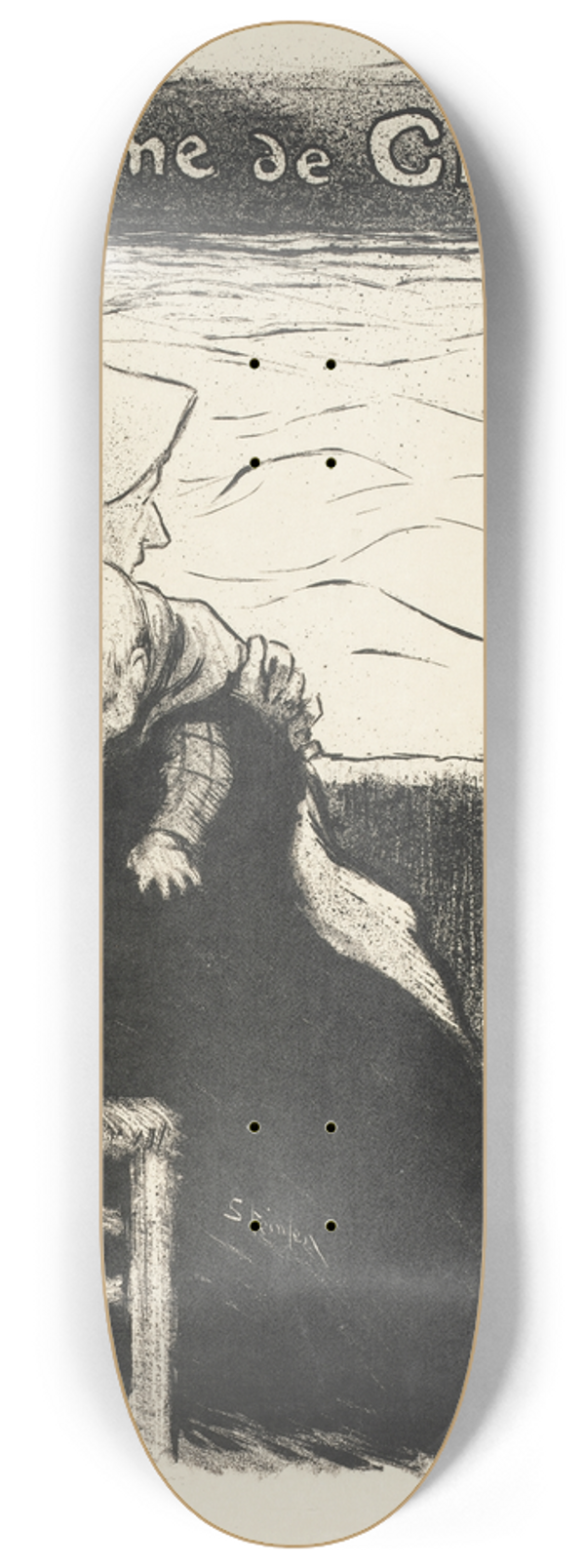 Thophile Alexandre Steinlen - Femme de Chagrin 8.25 inch art skate deck