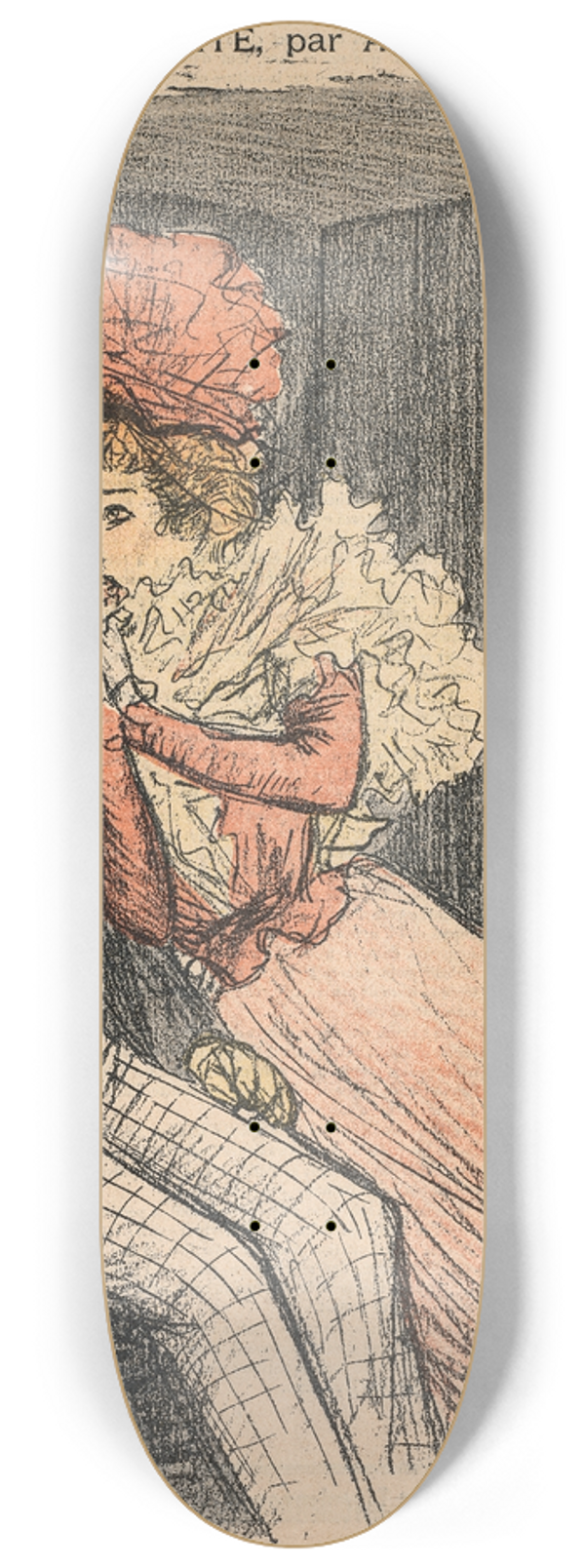 Thophile Alexandre Steinlen - Gil Blas Illustr, Une Curiosit, par Alexandre Hepp 8.25 inch art skate deck