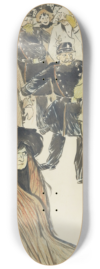 Thophile Alexandre Steinlen - Street Scene 8.25 inch art skate deck