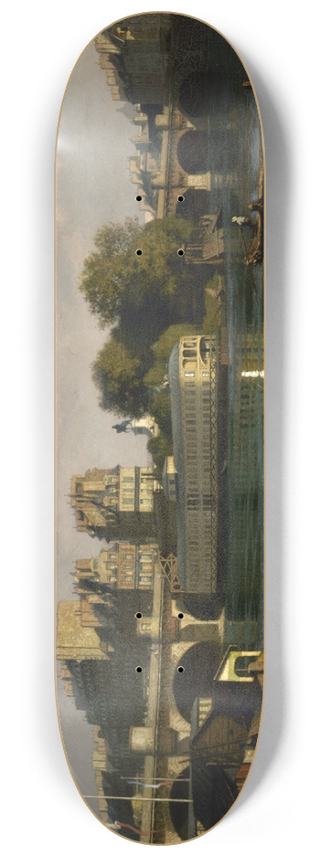 Thophile Meunier - Le Pont-Neuf et la pointe de lle de la Cit 8.25 inch art skate deck