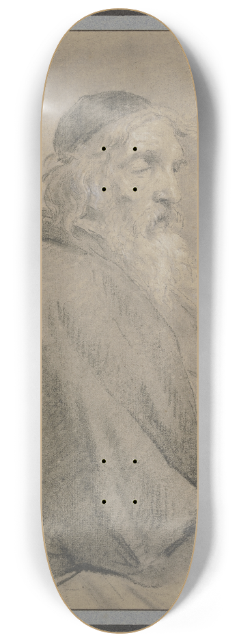 tienne Tholon - Brustbild eines alten brtigen Mannes im Profil nach rechts 8.25 inch art skate deck