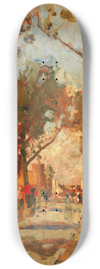 Tina Blau - The Main Customs Office with a View of the Kaiser Franz Josef Barracks 8.25 inch art skate deck