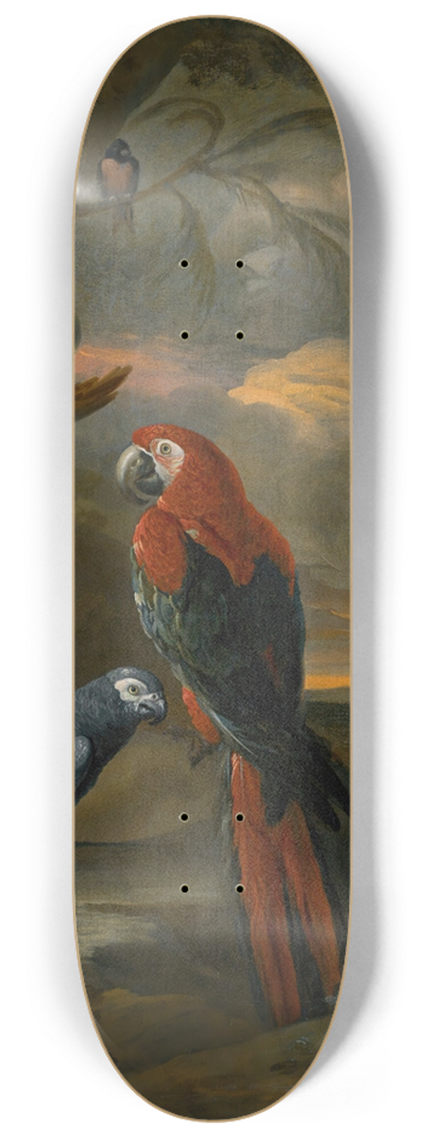 Tobias Stranover - Parrots In An Extensive Woodland Landscape 8.25 inch art skate deck