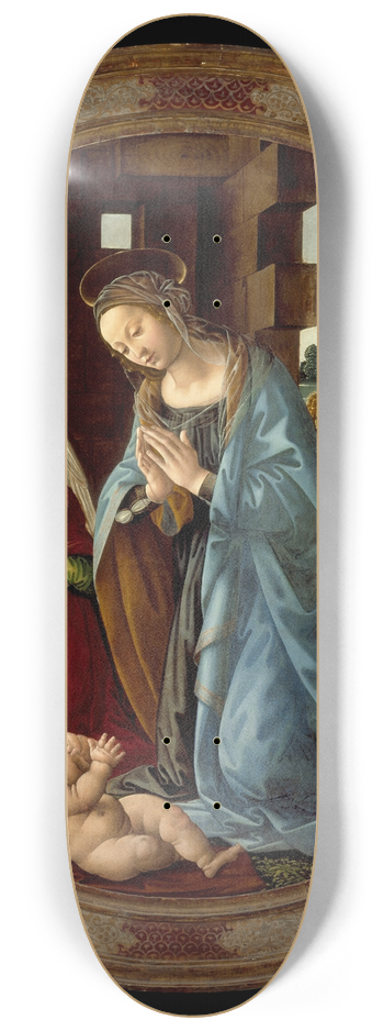 Tommaso - Virgin Adoring the Christ Child with St. John the Baptist and Two Angels 8.25 inch art skate deck