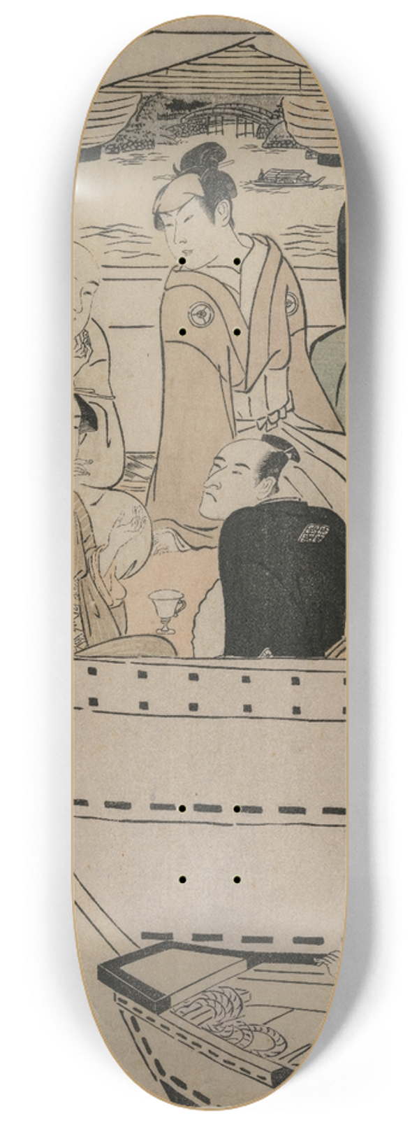 Torii Kiyonaga - Boating Party on the Sumida River 8.25 inch art skate deck