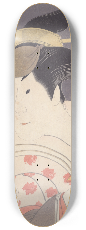 Tshsai Sharaku - The Actor Iwai Hanshiro IV as the Wet Nurse Shigenoi from the play The Loved Wifes Parti-ColoredHalter 8.25 inch art skate deck