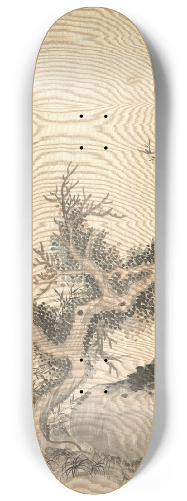 Tsubaki Chinzan - Frosted Branches and Dwarf Bamboo 8.25 inch art skate deck