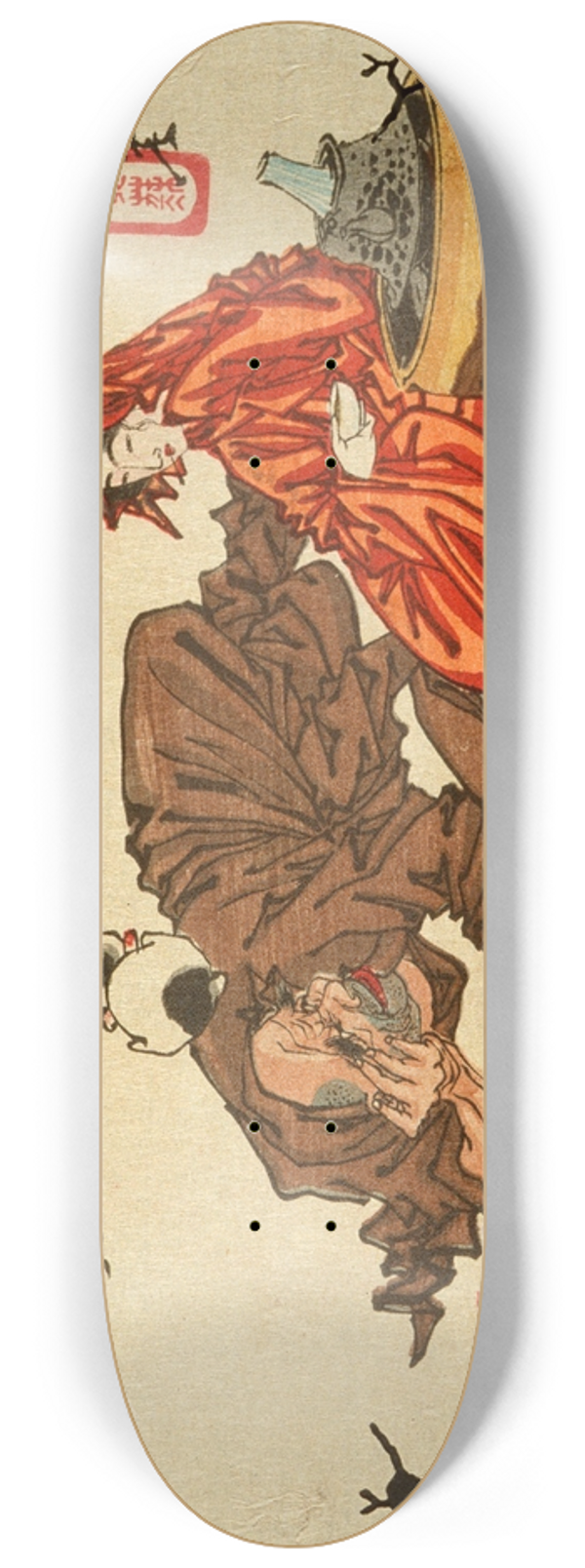 Tsukioka Yoshitoshi - A Civilized Daruma 8.25 inch art skate deck