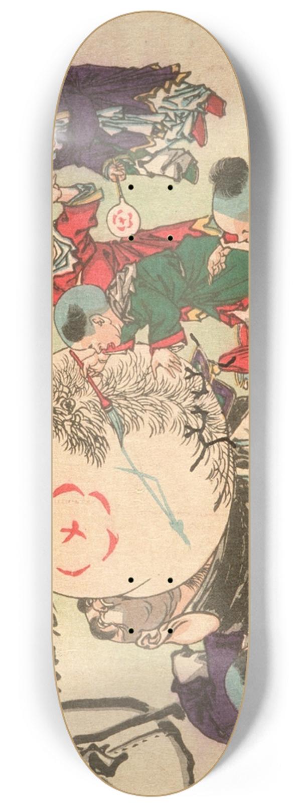Tsukioka Yoshitoshi - Children Blowing Up Hoteis Belly and Painting It Like Candy 8.25 inch art skate deck