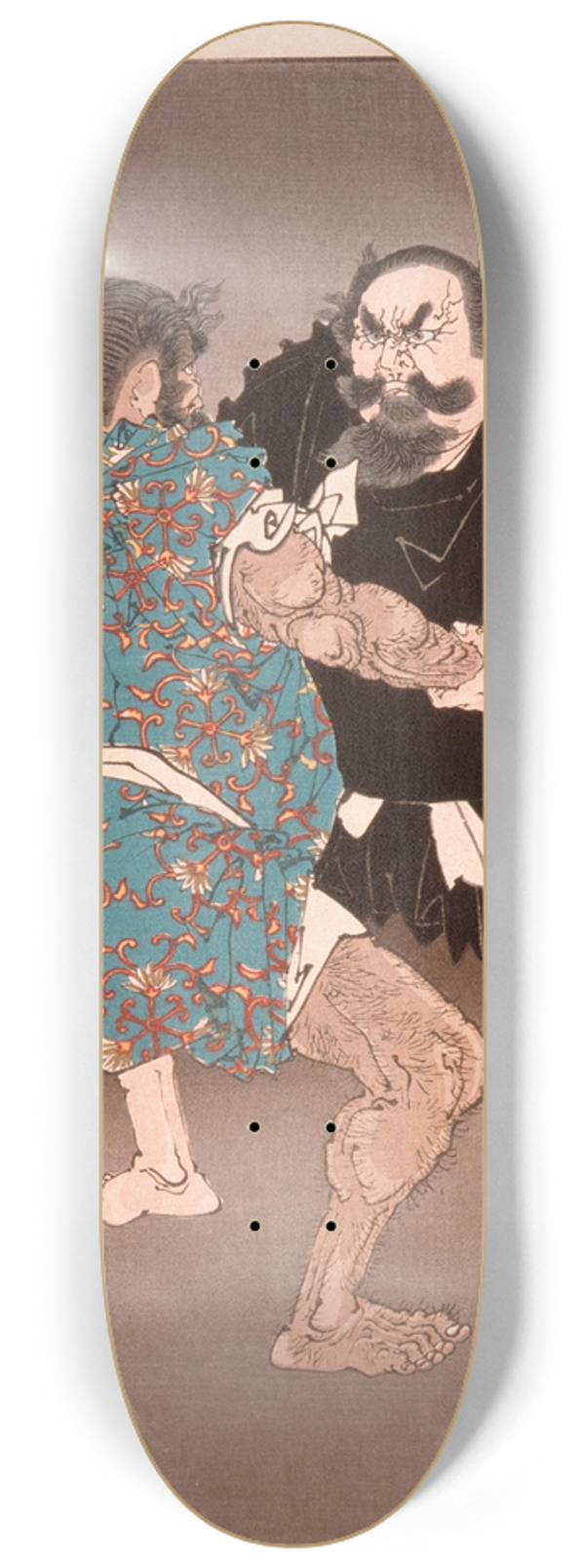 Tsukioka Yoshitoshi - Nomi no Sukune Wrestling with Taima no Kehaya 8.25 inch art skate deck