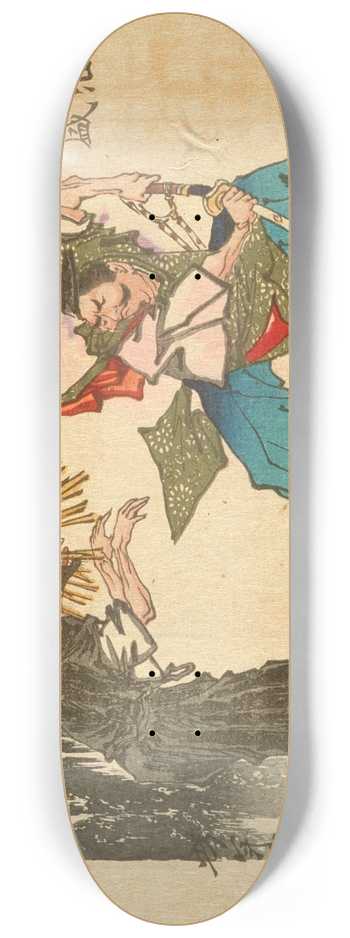 Tsukioka Yoshitoshi - Tadamori and the Oil Thief 8.25 inch art skate deck