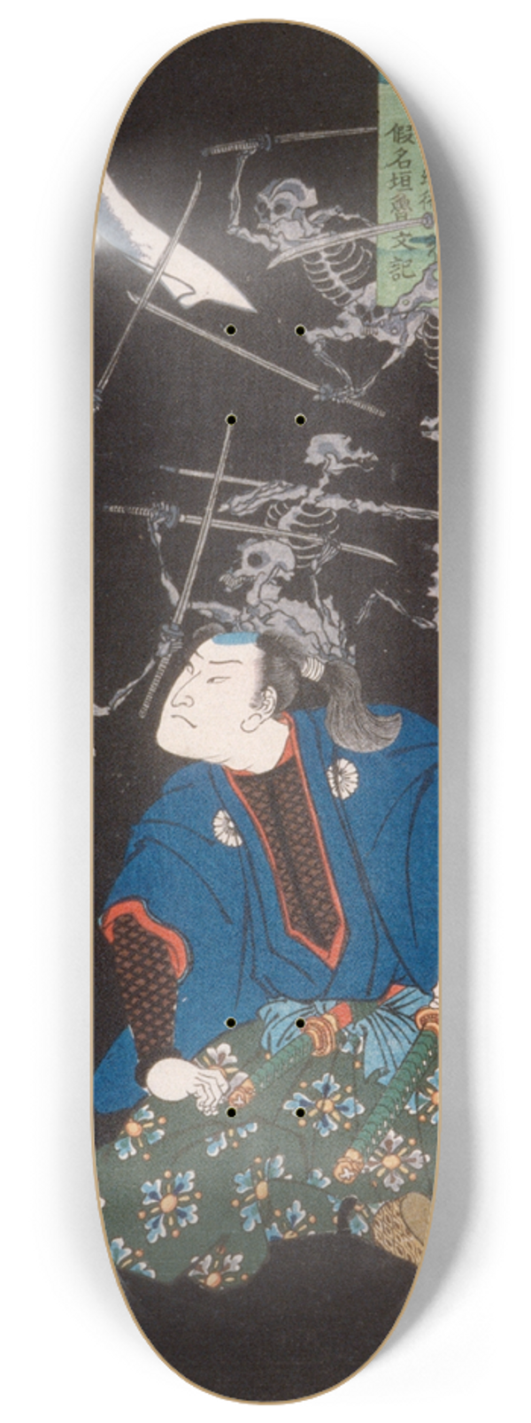 Tsukioka Yoshitoshi - ya Tar Mitsukune Watching Skeletons 8.25 inch art skate deck