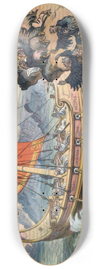 Udo Keppler - The siren song of partisanship 8.25 inch art skate deck