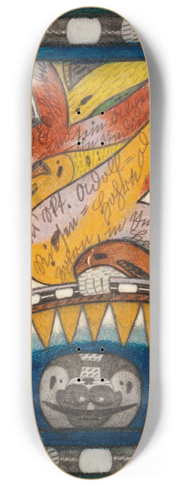 Adolf Wlfli - Das Skt. Adolf=Diamantt=Riesen=Hohrn, am Flohzohrn, in Indien und, der Hahr=Kamm 8.25 inch art skate deck