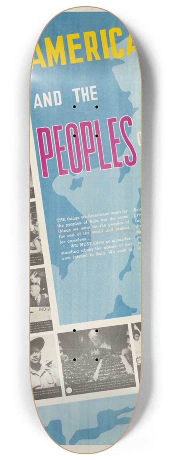 U.S. Information Agency - Americans & the Peoples of Asia 8.25 inch art skate deck