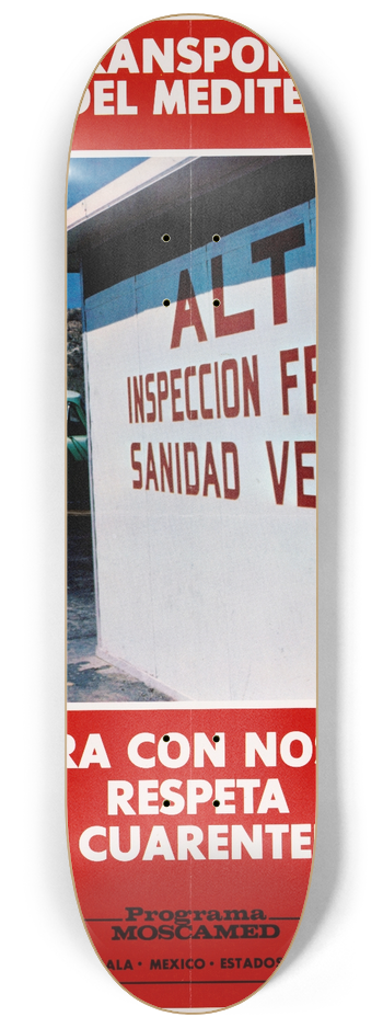 U.S. Information Agency - Evita Transportar La Mosca Mediterraneo 8.25 inch art skate deck