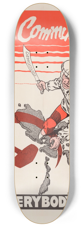 U.S. Information Agency - Stop Communism 8.25 inch art skate deck