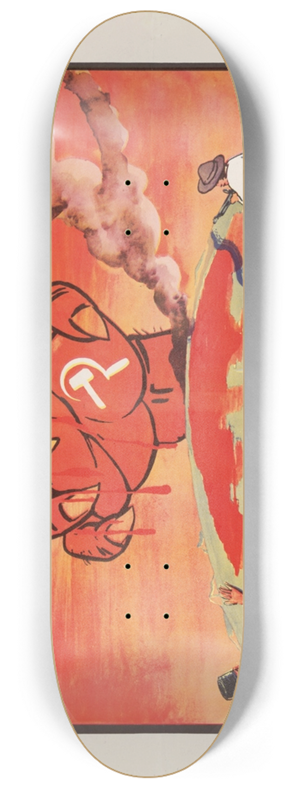 U.S. Information Agency - The Red Hand of Communism 8.25 inch art skate deck