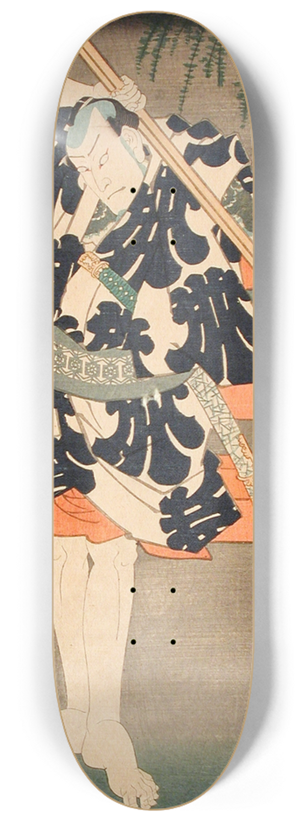 Utagawa Kunisada (Toyokuni III) - The Hero Danshichi Kurobei in Natsu Matsuri Naniwa Kagami 8.25 inch art skate deck