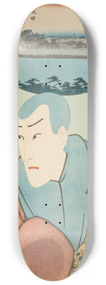 Utagawa Kunisada (Toyokuni III) - The Kiyomizur Restaurant; The Actor Ichikawa Danjr VIII as Kiyomizu Seigen 8.25 inch art skate deck