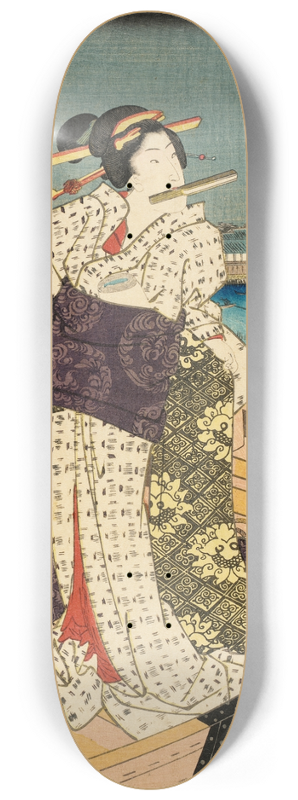Utagawa Kunisada (Toyokuni III) - White 8.25 inch art skate deck