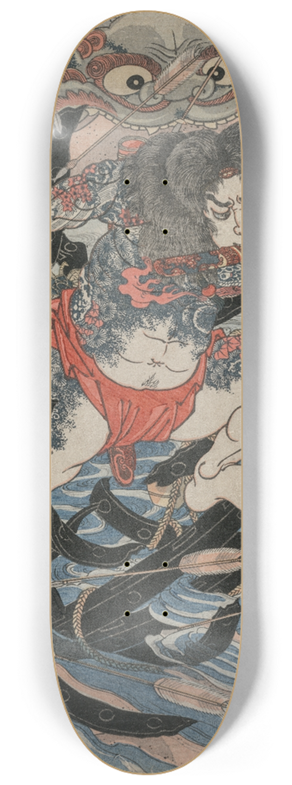 Utagawa Kuniyoshi - Rori Hakucho Chojun (from the series 108 Heroes of the Novel Shui Hu Chuan) 8.25 inch art skate deck