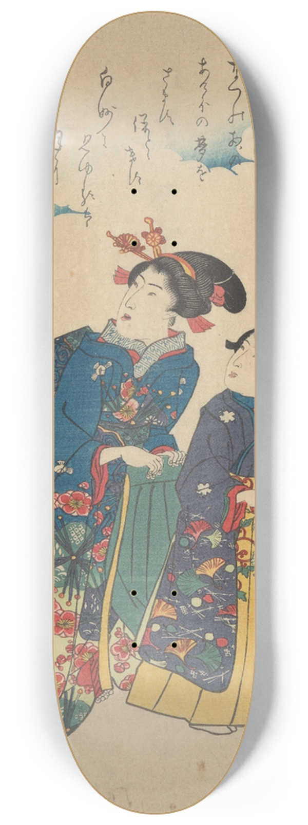 Utagawa Kuniyoshi - Two Women Looking at a Bird 8.25 inch art skate deck