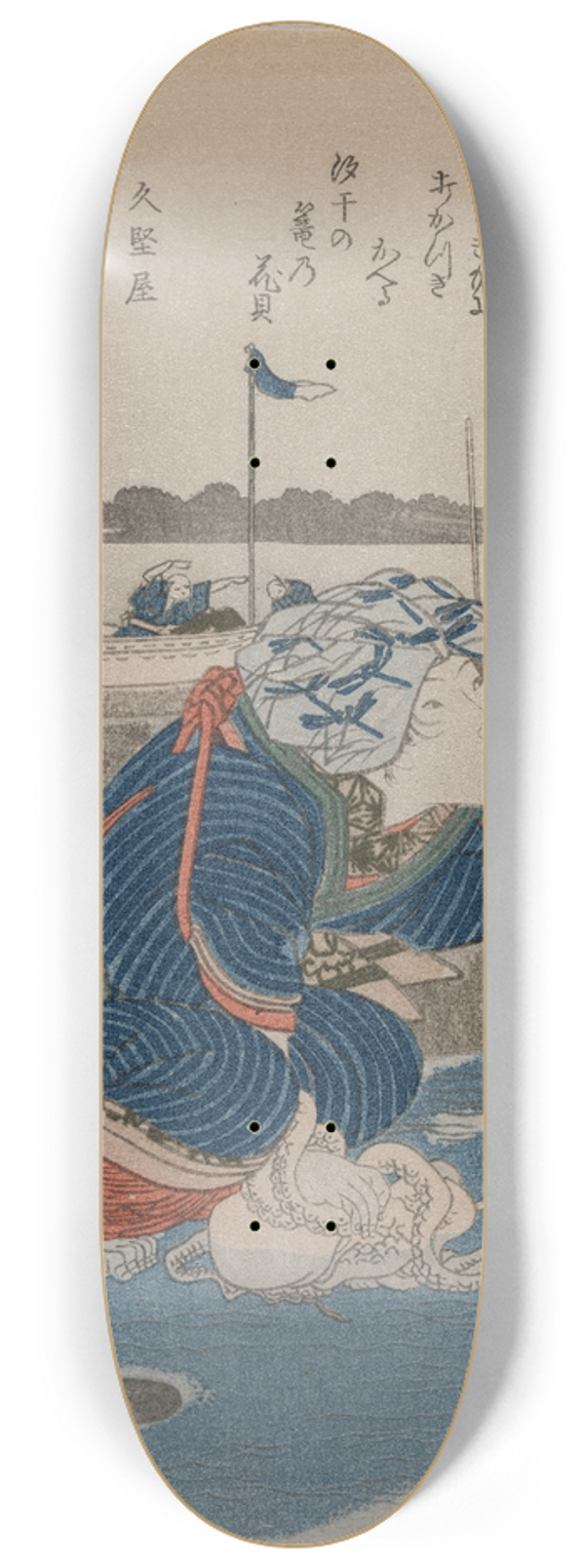 Utagawa Kuniyoshi - Woman with an Octopus; from the series Five Pictures of Low Tide 8.25 inch art skate deck