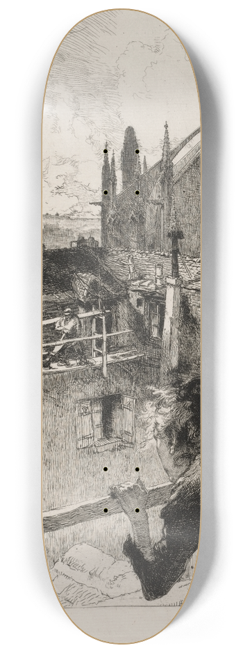 Auguste Louis Lepre - Sur les Toits pres Notre Dame 8.25 inch art skate deck