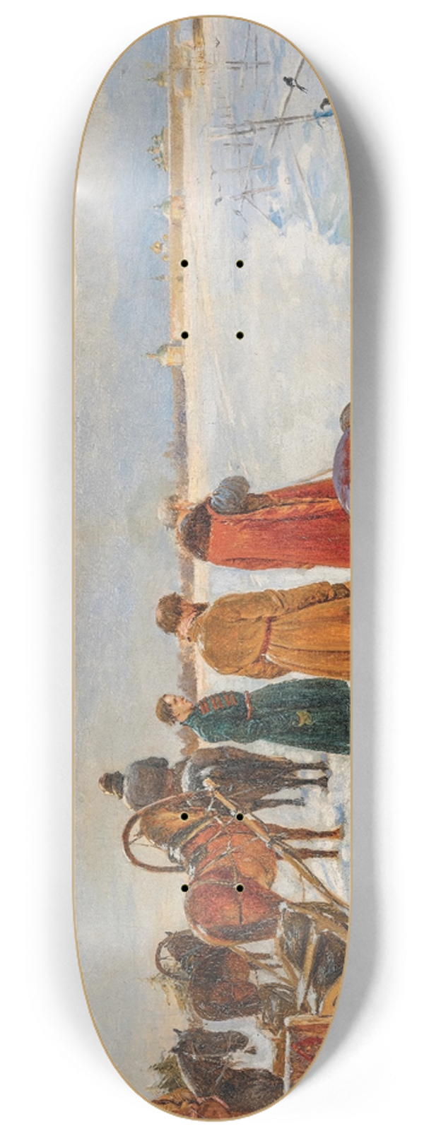 Vasili Ivanovich Pavlov - A Homage to the Monastery on the River Volga 8.25 inch art skate deck