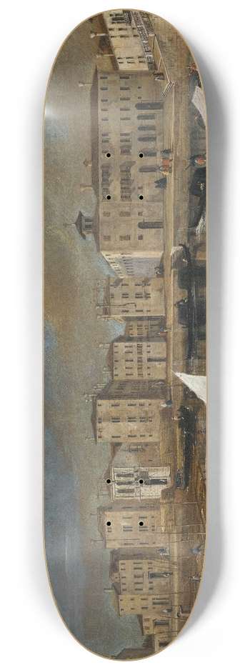 Venetian School - Venice, A View Of The Fondamenta Nuove And The Ospedale Dei Mendicanti From The Island Of San Michele 8.25 inch art skate deck