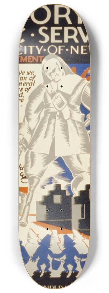 Vera Bock - History of civic services in the city of New York Fire Department No. 1 8.25 inch art skate deck