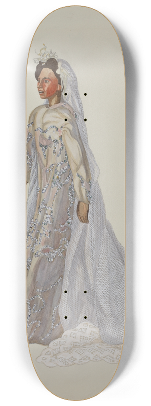 Verna Tallman - Negro Bride Puppet 8.25 inch art skate deck