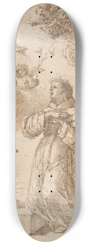 Vicente Salvador Gmez - The Vision of Saint Anthony of Padua 8.25 inch art skate deck
