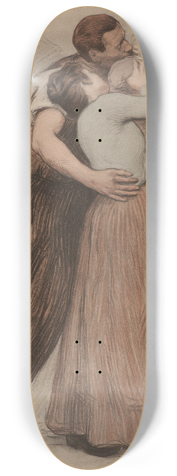 Victor Emile Prouv - The Kiss (Le Baiser) 8.25 inch art skate deck