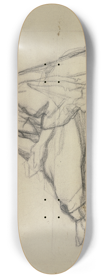 Victor Mller - Junges Mdchen mit einem Buch am Boden sitzend, den Kopf in die Rechte gesttzt 8.25 inch art skate deck