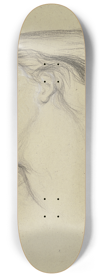 Victor Mller - Kopf einer Frau mit Hut nach links, in Untersicht 8.25 inch art skate deck